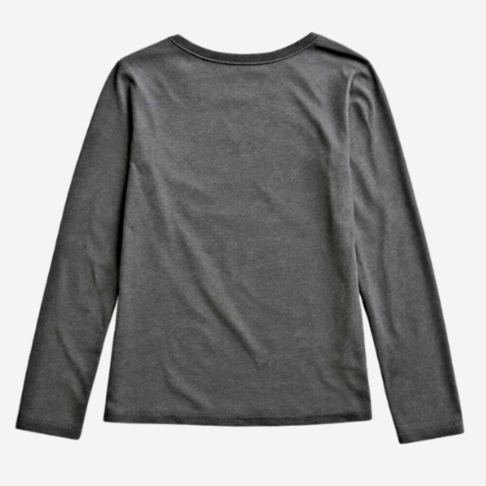 Three Black Cats Graphic Shirt Womens Size Large Long Sleeve Dark Gray 100% Poly - Picture 3 of 4